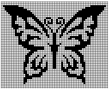 grille jacquard tricot papillon