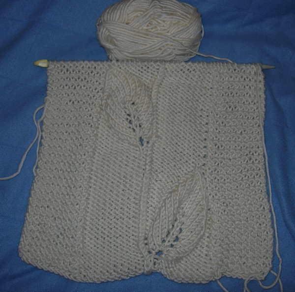 echarpe feuilles au tricot